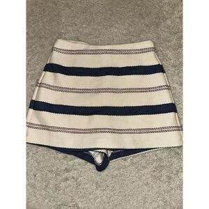 Zara Cream and Navy Striped Skort